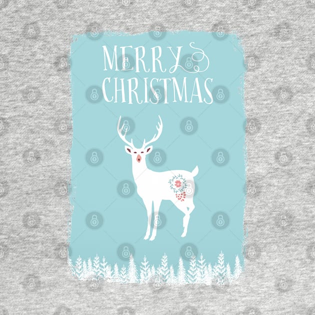 White Christmas Stag by Amanda Jane